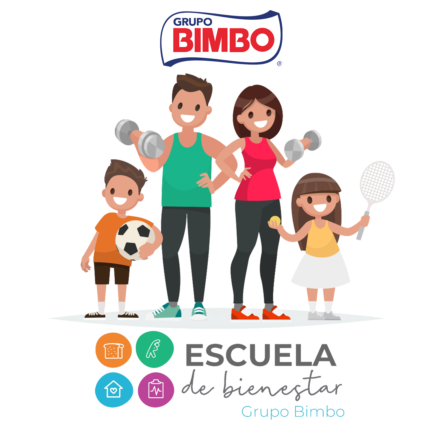 Logo de grupo bimbo y escuela de bienestar