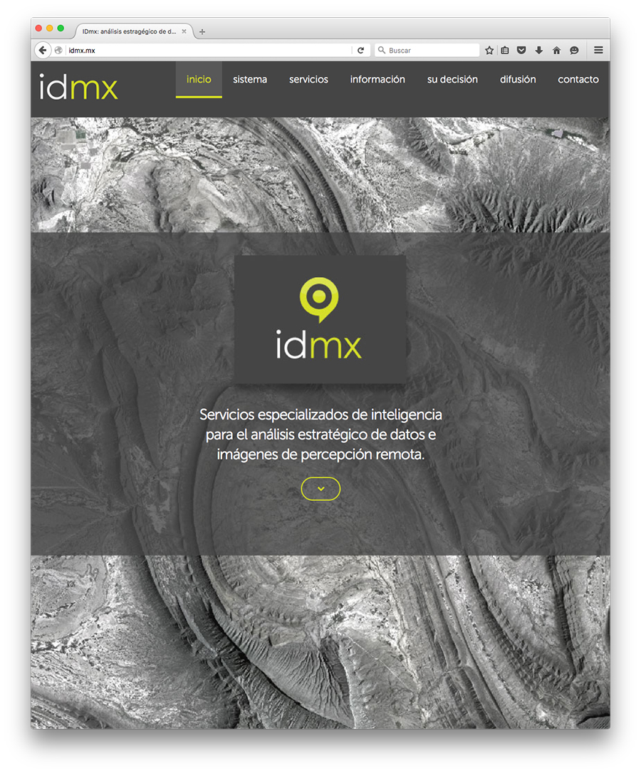 Portada del sitio de IDmx